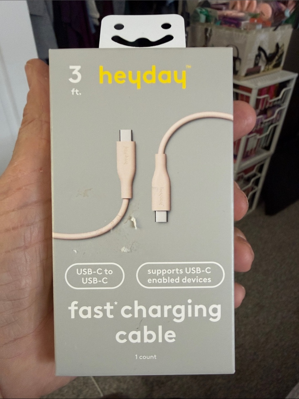heyday USB-C to USB-C Fast Charging Cable - beige